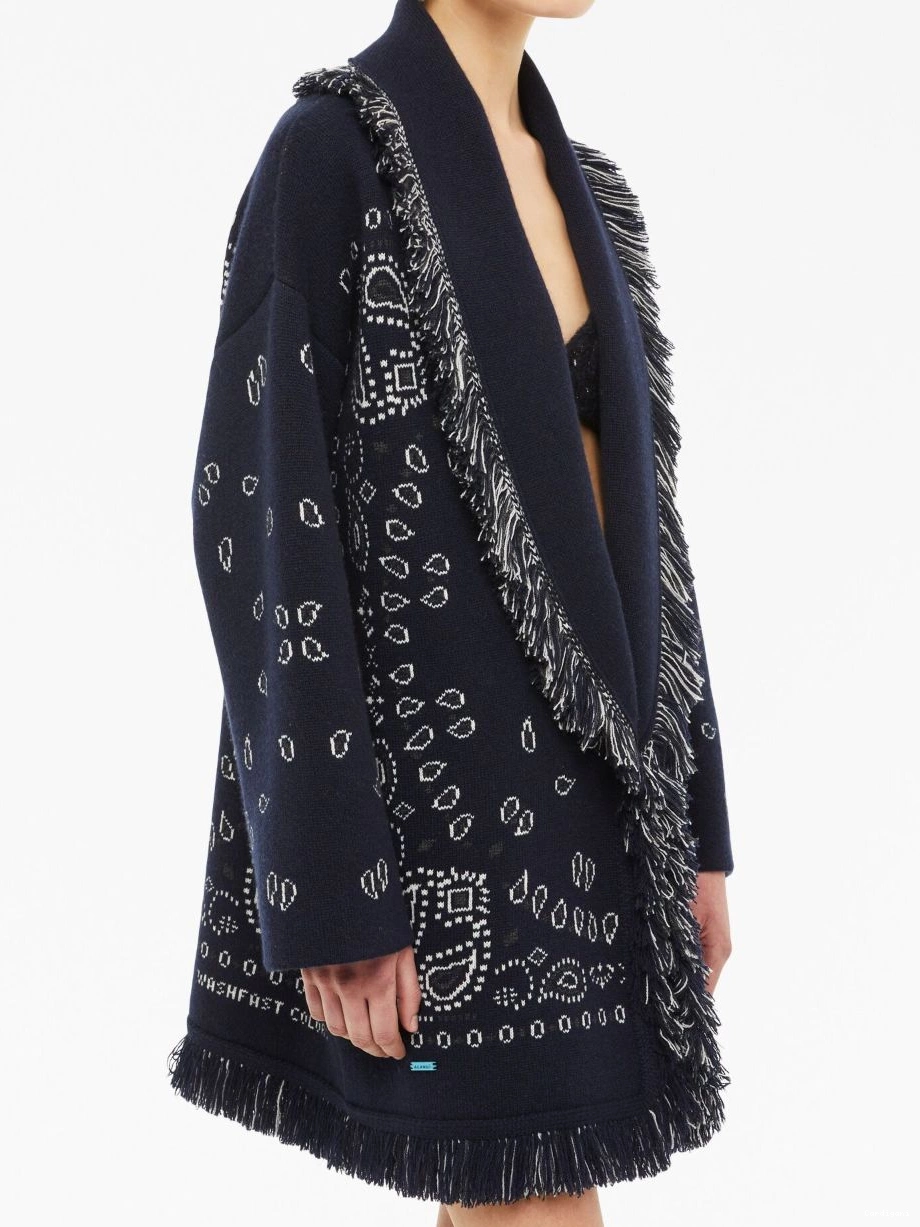 Affordable cashmere Women cardigan Bandana jacquard Alanui 0403
